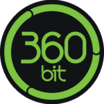 Logo dell'azienda di informatica 360bit di colore verde e nero