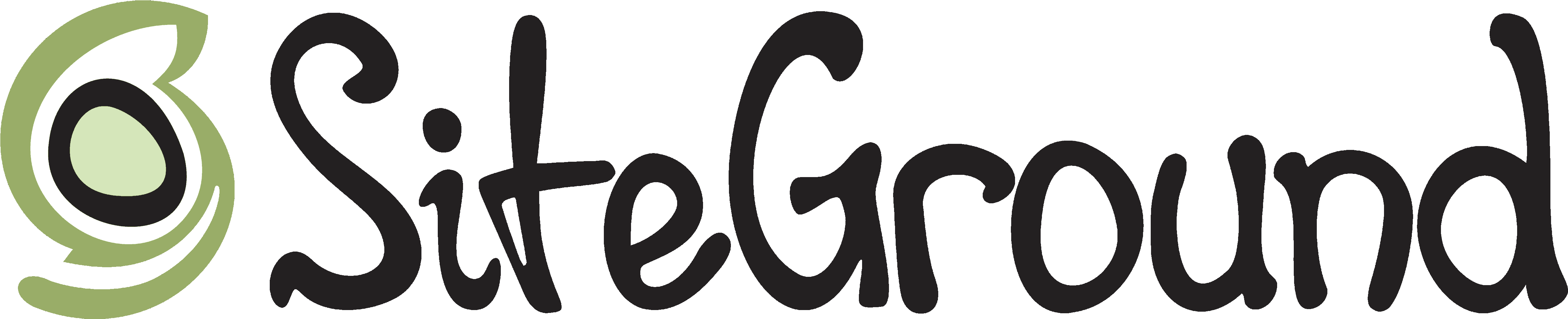 Logo di SiteGround di colore grigio e verde