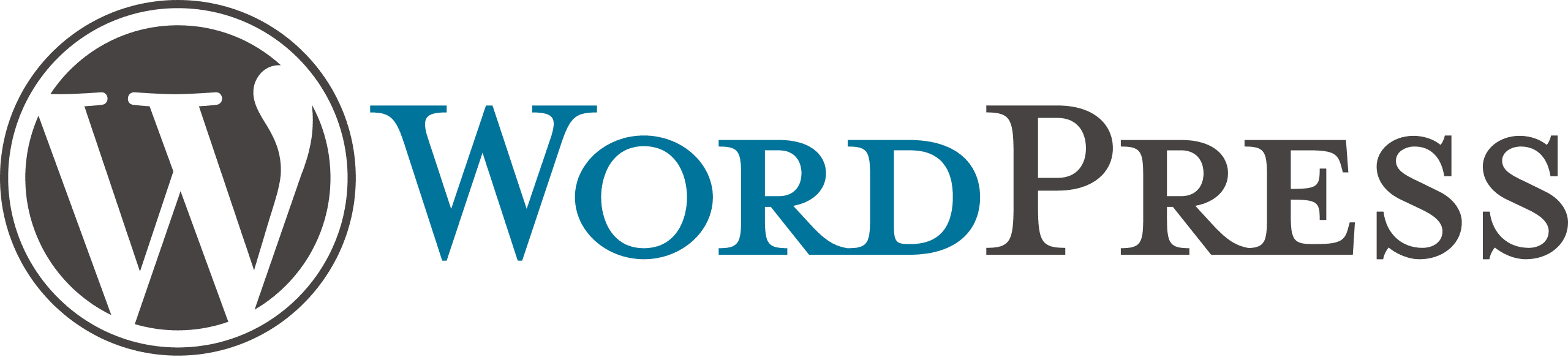 Logo di WordPress di colore grigio e blu