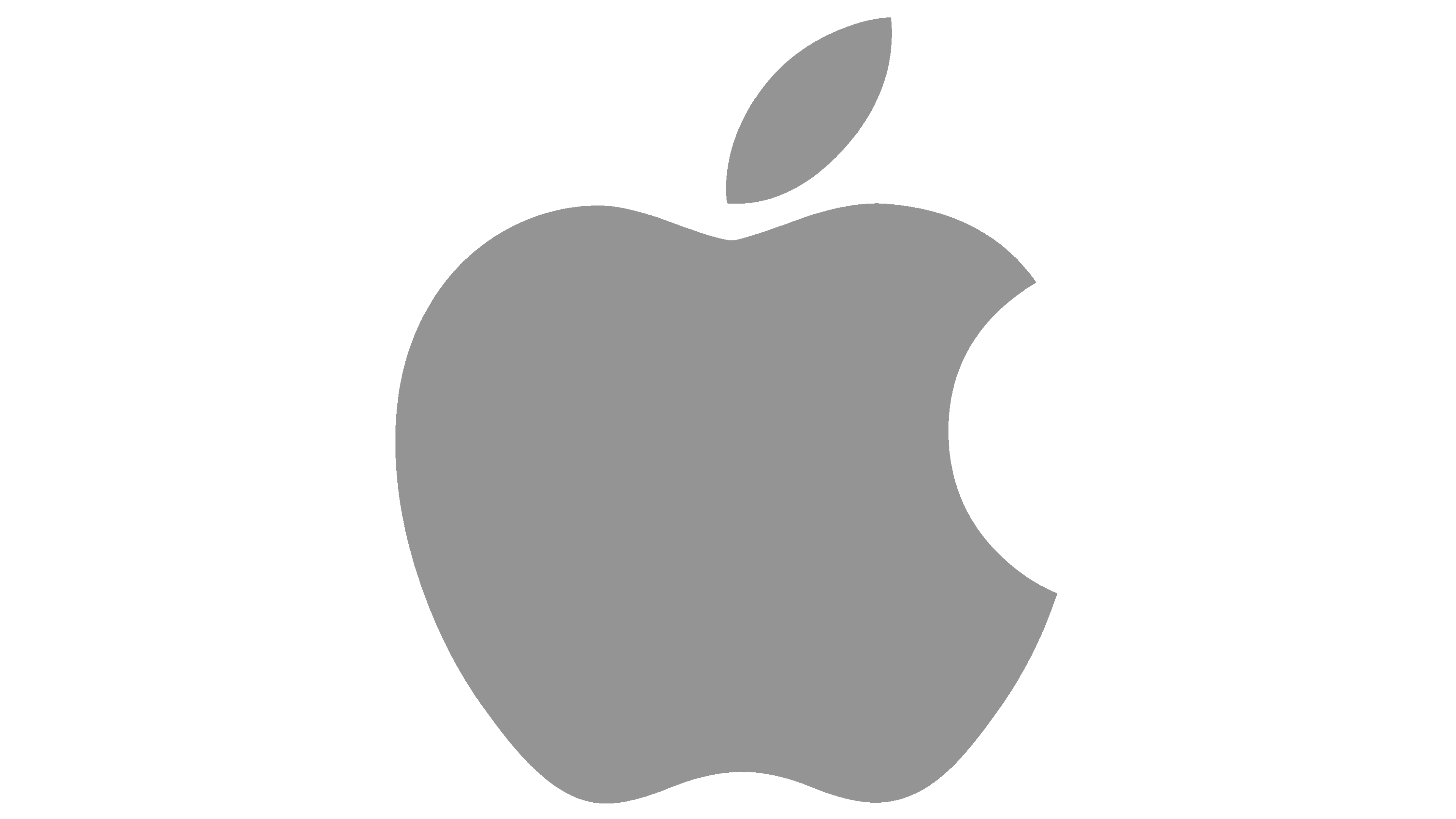 Logo dell'azienda Apple che rappresenta una mela di colore grigio