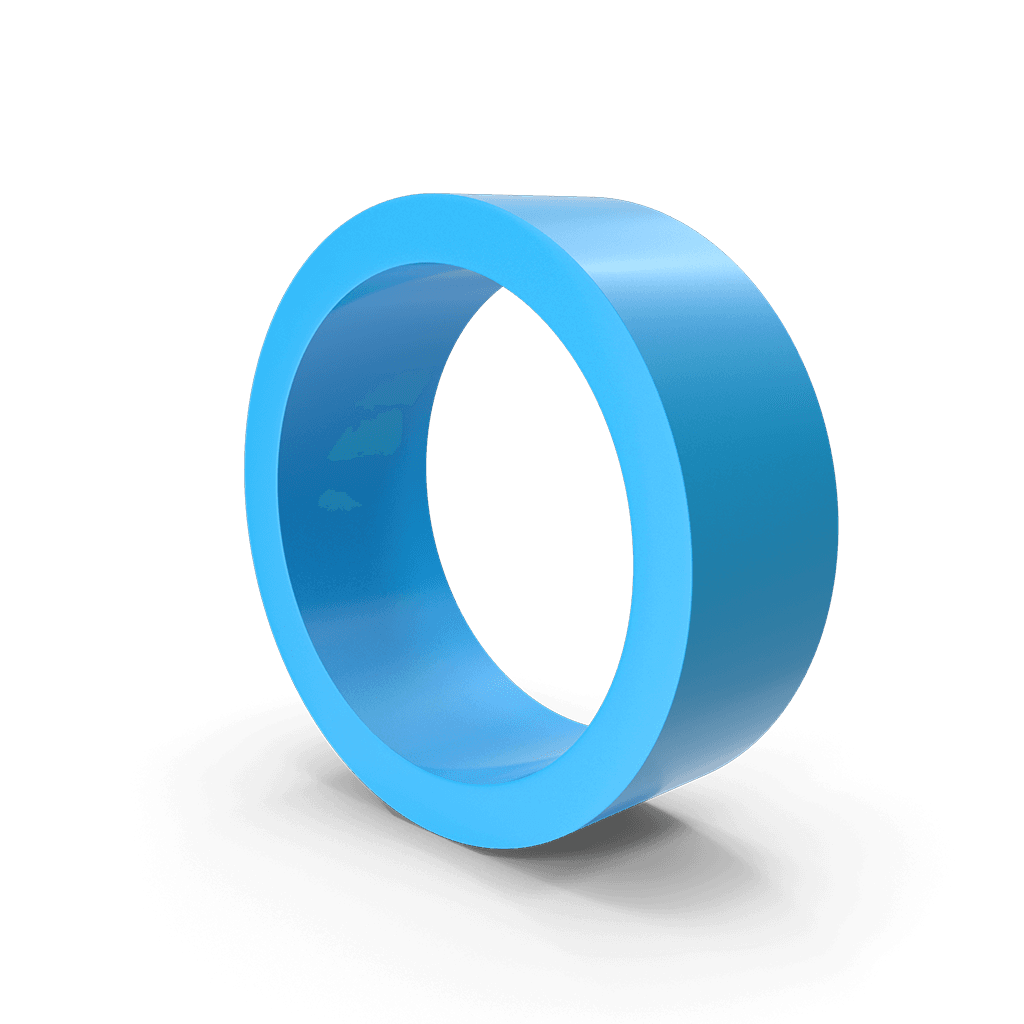 Solido in 3D a forma di anello di colore azzurro